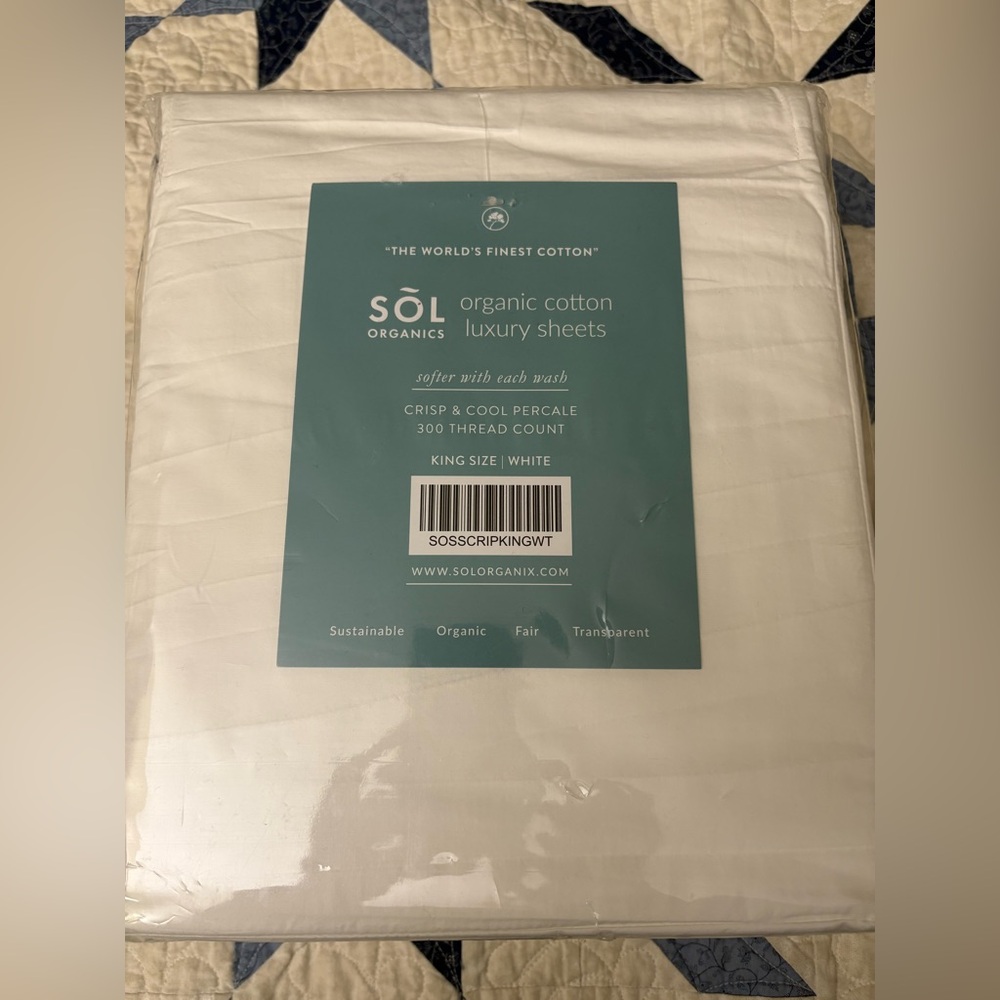 Organic white cotton luxury sheets.